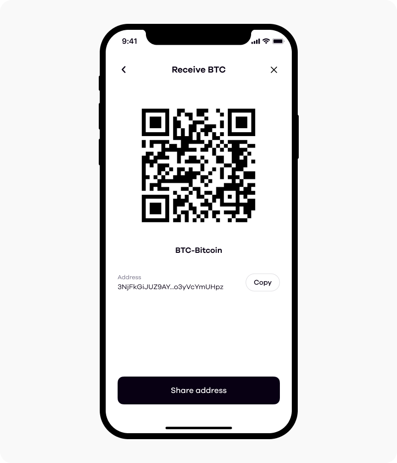 Exemple QR-code Bitcoin (BTC) address