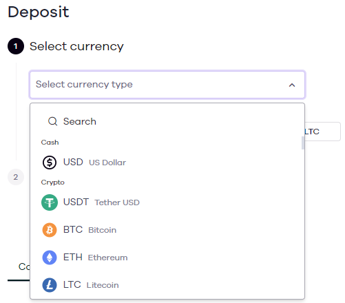 how do i deposit money for crypto currency