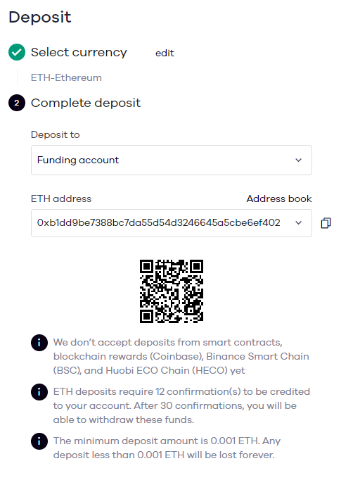 crypto bridge address change during deposit